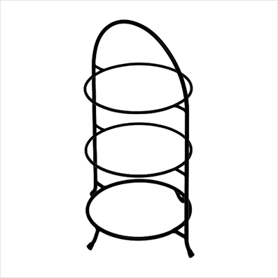 Etagere Schwarz fuer Teller bis 18 - 26 cm gross_side